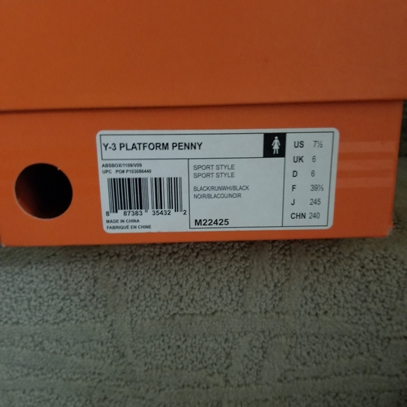 AUTHENTIC Y-3 GORGEOUS PLATFORM SHOES SIZE 7.5 - Picture 4 of 5